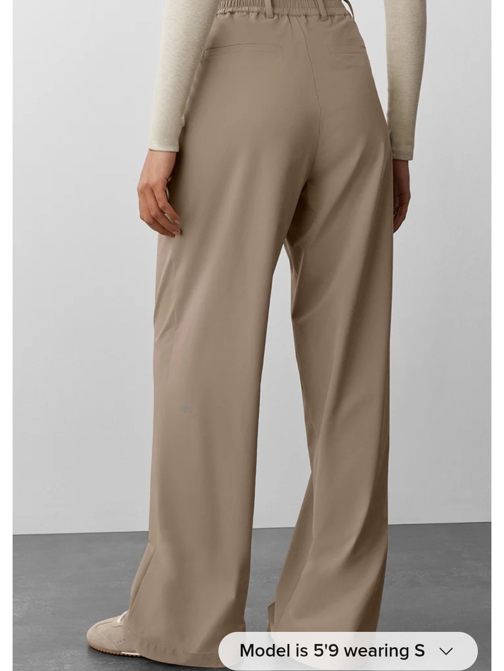 ALO Yoga Wide-Leg High-Rise Pants in Taupe